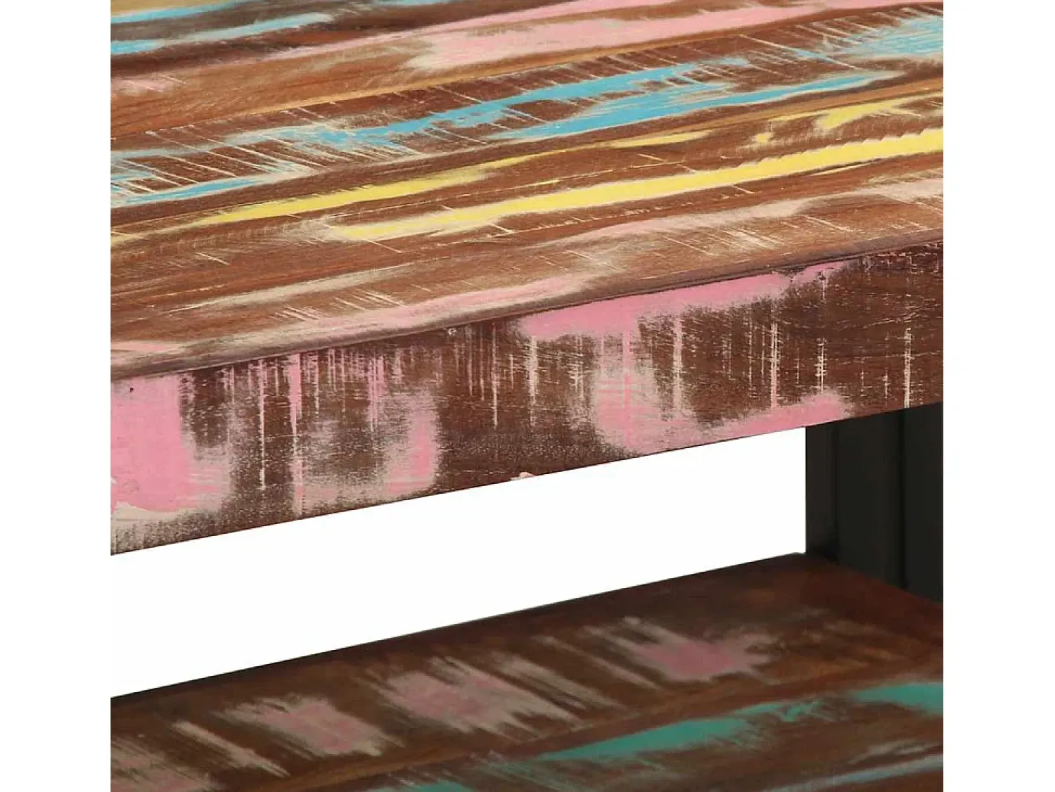 Mesa De Centro* Mesa de centro | Mesa de apoio 70x50x38 cm madeira maciça recuperada Multicor