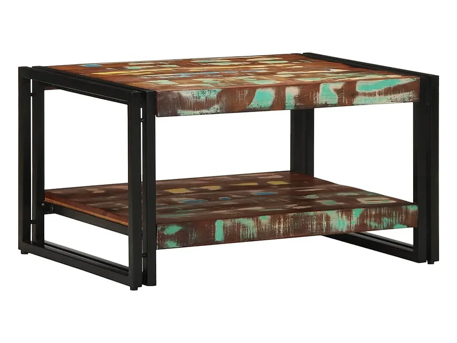 Mesa De Centro* Mesa de centro | Mesa de apoio 70x50x38 cm madeira maciça recuperada Multicor