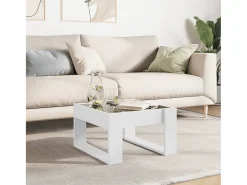 Clearance Mesa de centro | Mesa de apoio luzes LED Infinity 50x53x30 cm Branco