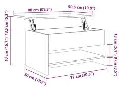 Mesa de centro | Mesa de apoio 80x50x40 cm derivados de madeira cimento^ Mesa De Centro
