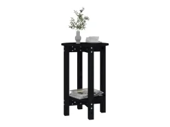 Mesa De Centro* Mesa de centro | Mesa de apoio Ø 40x60 cm madeira de pinho maciça Preto