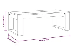 Mesa de centro | Mesa de apoio 102x50x35 cm derivados de madeira^ Mesa De Centro