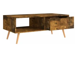 Online Mesa de centro | Mesa de apoio 100x49.5x43 cm derivados madeira carvalho fumado Castanho