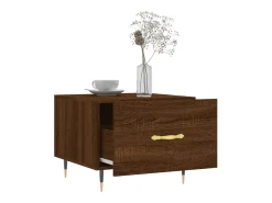 Mesa De Centro* Mesa de centro | Mesa de apoio 50x50x40 cm derivados madeira carvalho Castanho