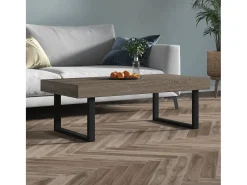 Mesa De Centro| Mesa de centro | Mesa de apoio 120x60x40 cm MDF e ferro e preto Cinzento