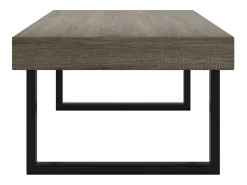 Mesa De Centro| Mesa de centro | Mesa de apoio 120x60x40 cm MDF e ferro e preto Cinzento