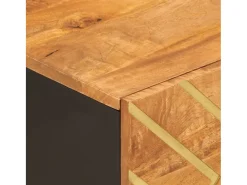 Mesa De Centro* Mesa de centro | Mesa de apoio 80x50x40 cm mangueira maciça e preto Castanho