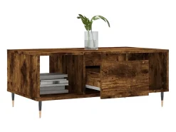 Mesa de centro | Mesa de apoio 90x50x36.5 cm derivados madeira carvalho fumado^ Mesa De Centro
