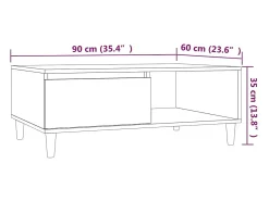 Outlet Mesa de centro | Mesa de apoio 90x60x35 cm derivados madeira carvalho Castanho