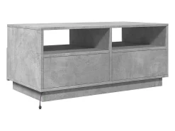 Mesa De Centro| Mesa de centro | Mesa de apoio com luzes LED 90x49x40 cm cimento Cinzento