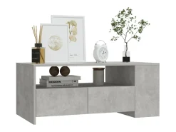 Mesa De Centro| Mesa de centro | Mesa de apoio 102x55x42 cm madeira processada cinza cimento Cinzento