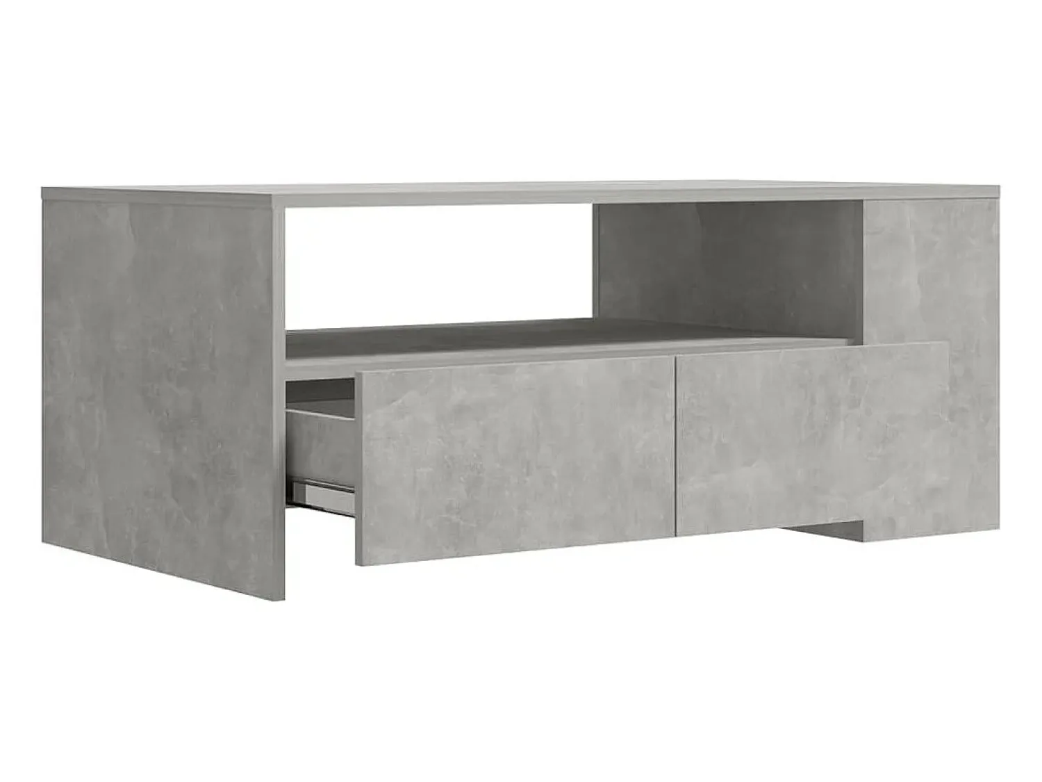 Mesa De Centro| Mesa de centro | Mesa de apoio 102x55x42 cm madeira processada cinza cimento Cinzento