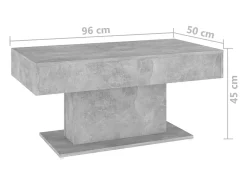 Mesa de centro | Mesa de apoio 96x50x45 cm derivados madeira cimento^ Mesa De Centro