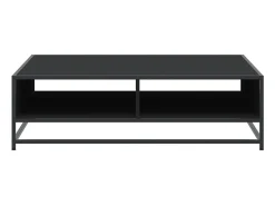 Mesa De Centro| Mesa de centro | Mesa de apoio 100x100x30 cm derivados de madeira/metal Preto