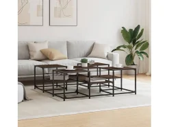 Best Mesa de centro | Mesa de apoio 121x121x40cm derivados madeira carvalho Castanho