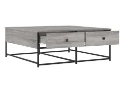 Mesa De Centro* Mesa de centro | Mesa de apoio 100x99x40 cm derivados madeira sonoma Cinzento