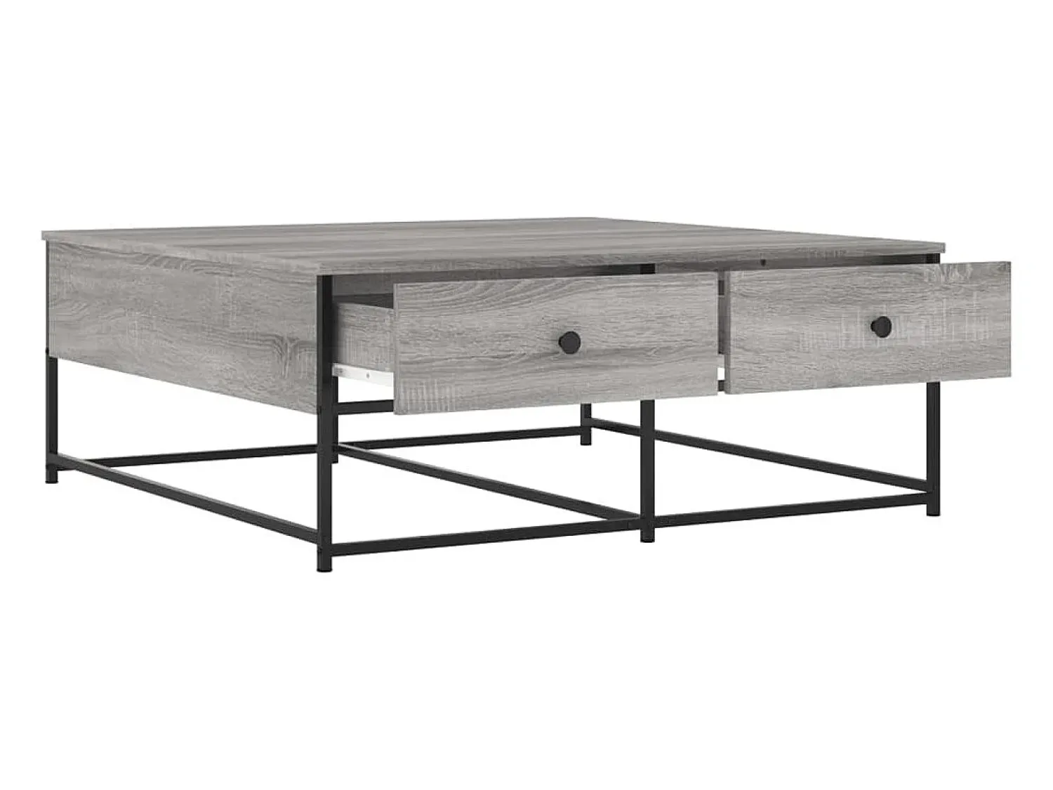 Mesa De Centro* Mesa de centro | Mesa de apoio 100x99x40 cm derivados madeira sonoma Cinzento