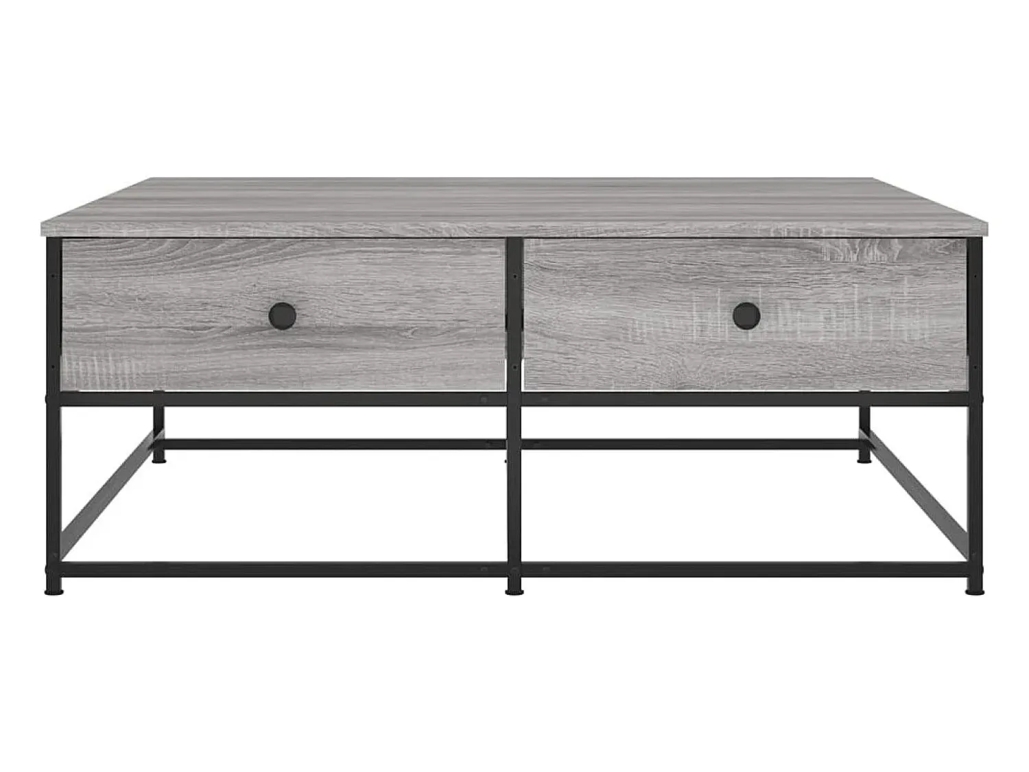 Mesa De Centro* Mesa de centro | Mesa de apoio 100x99x40 cm derivados madeira sonoma Cinzento