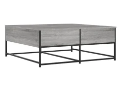 Mesa De Centro* Mesa de centro | Mesa de apoio 100x99x40 cm derivados madeira sonoma Cinzento