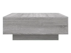 Mesa De Centro* Mesa de centro | Mesa de apoio com luzes LED 80x80x31 cm sonoma Cinzento