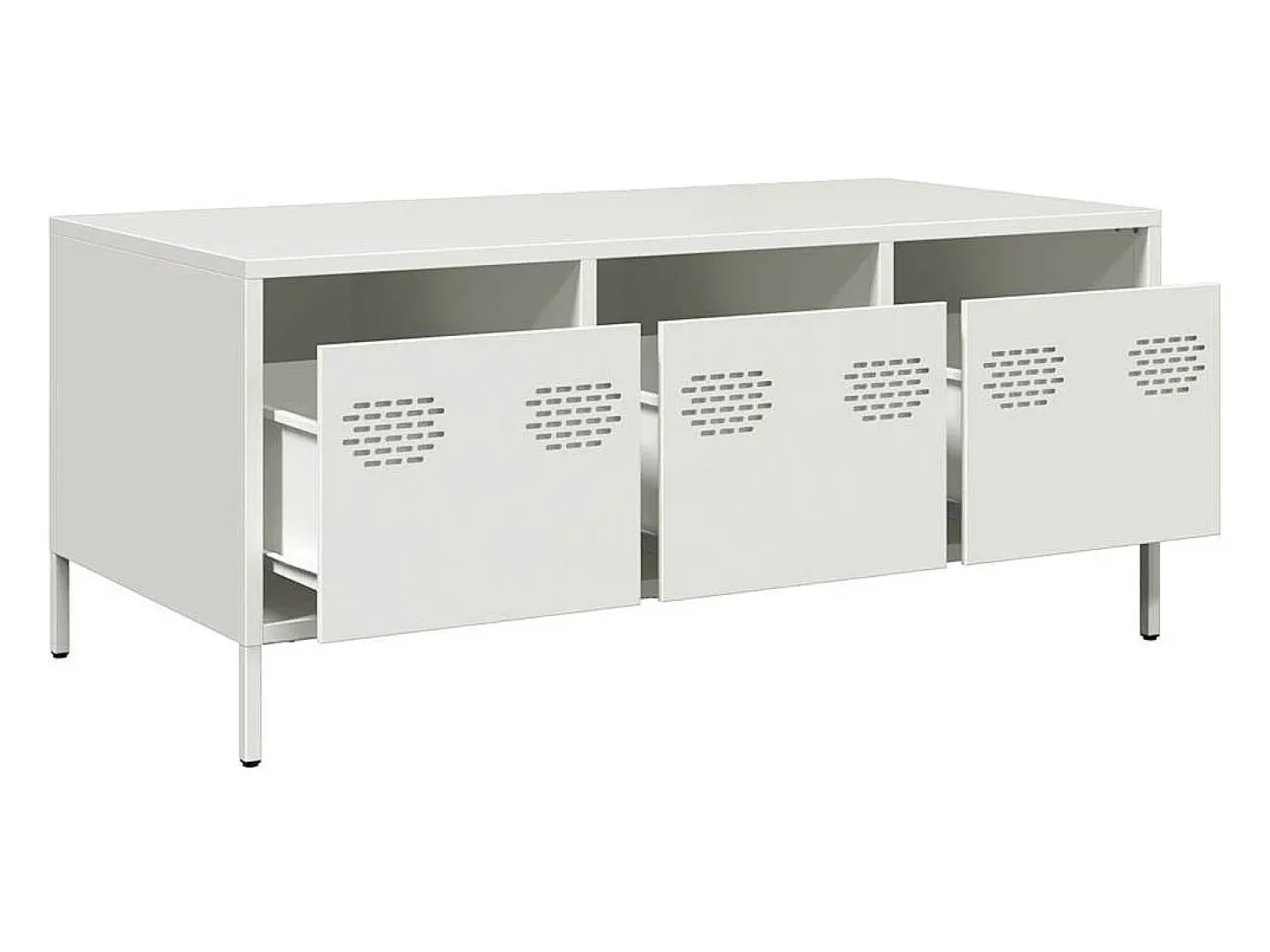 Mesa De Centro* Mesa de centro | Mesa de apoio 101.5x50x43.5 cm aço laminado a frio Branco