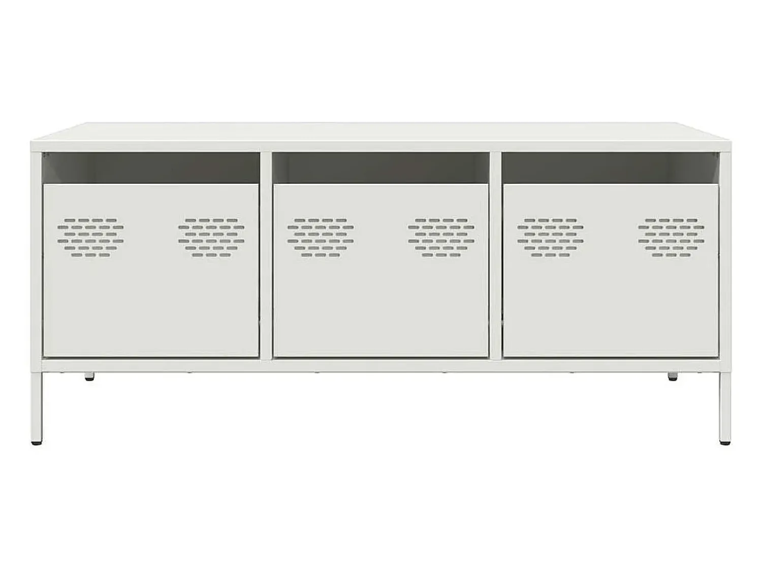 Mesa De Centro* Mesa de centro | Mesa de apoio 101.5x50x43.5 cm aço laminado a frio Branco