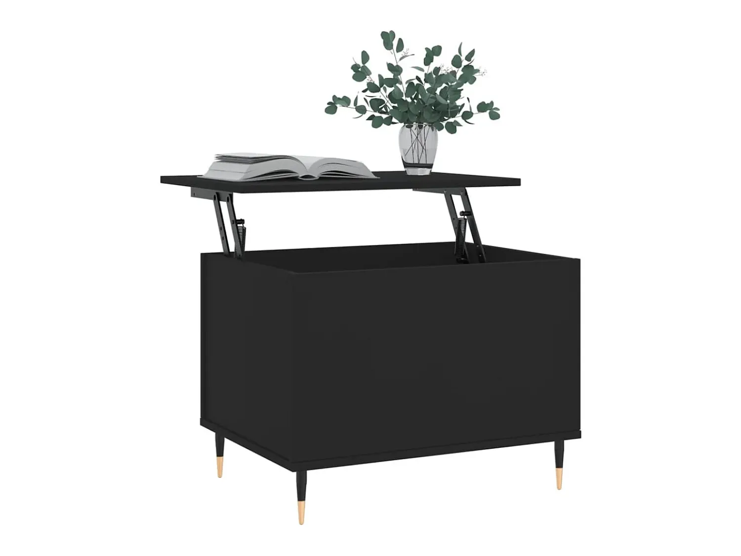 Mesa De Centro* Mesa de centro | Mesa de apoio | Mesa de café 60x44.5x45 cm derivados de madeira Preto