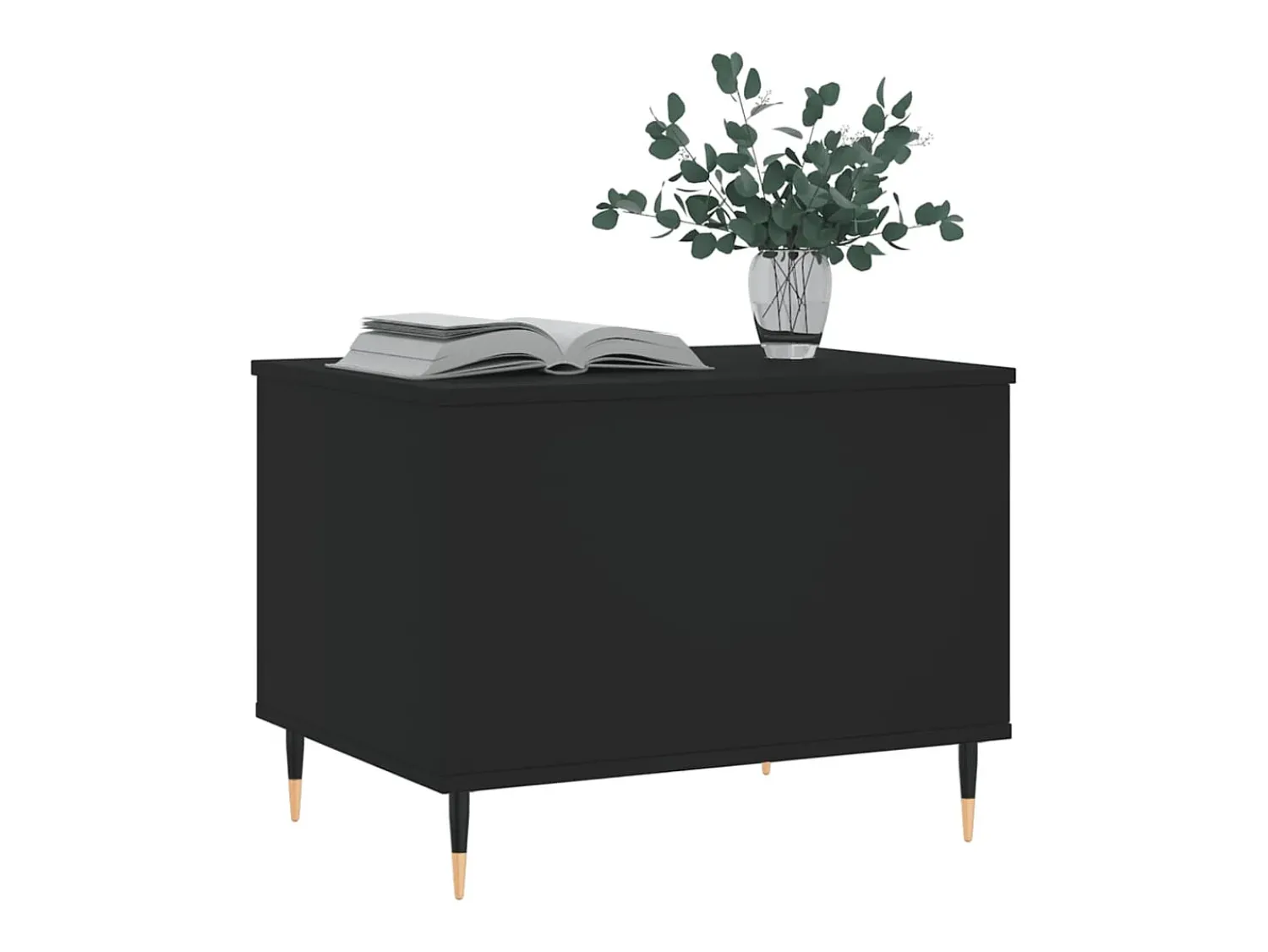 Mesa De Centro* Mesa de centro | Mesa de apoio | Mesa de café 60x44.5x45 cm derivados de madeira Preto