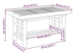 Mesa De Centro| Mesa de centro | Mesa de apoio | Mesa de café 70x45x36 cm bambu Castanho