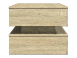 Mesa De Centro* Mesa de centro | Mesa de apoio com luzes LED 90x50x40 cm carvalho sonoma Castanho