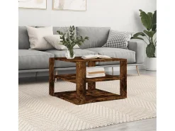 Mesa De Centro* Mesa de centro | Mesa de apoio 59.5x59.5x40cm derivados madeira carvalho fumado Castanho