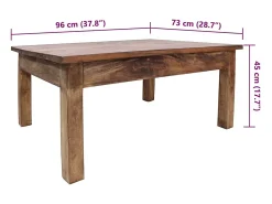 Online Mesa de centro | Mesa de apoio madeira de mogno maciça 96x73x45 cm Castanho