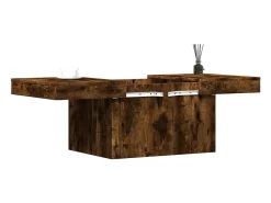 Mesa de centro | Mesa de apoio 80x55x40 cm derivados de madeira carvalho fumado^ Mesa De Centro