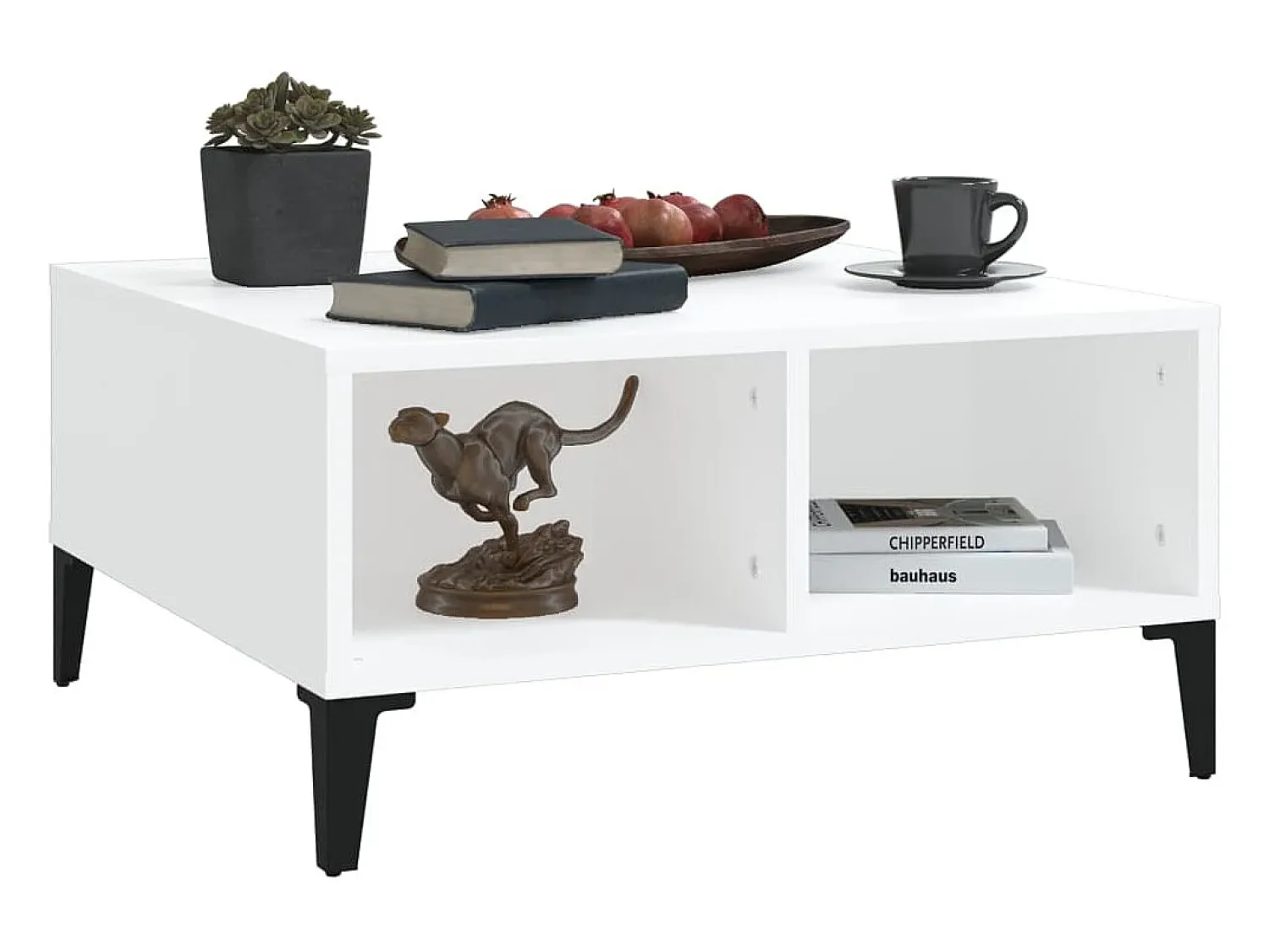 Mesa De Centro* Mesa de centro | Mesa de apoio 60x60x30 cm derivados de madeira Branco
