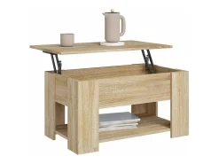 Mesa De Centro| Mesa de centro | Mesa de apoio 79x49x41 cm madeira processada carvalho sonoma Castanho