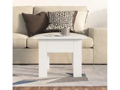Mesa De Centro* Mesa de centro | Mesa de apoio 55x55x42cm derivados de madeira Branco