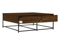 Sale Mesa de centro | Mesa de apoio 100x99x40 cm derivados madeira carvalho Castanho