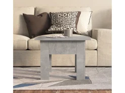 New Mesa de centro | Mesa de apoio 55x55x42 cm contraplacado cimento Cinzento