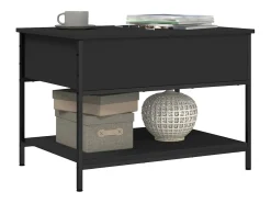 Mesa De Centro* Mesa de centro | Mesa de apoio 70x50x50 cm derivados de madeira/metal Preto