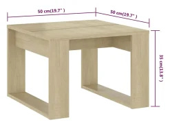 Mesa de centro | Mesa de apoio 50x50x35 cm derivados de madeira carvalho sonoma^ Mesa De Centro