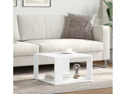 Mesa De Centro* Mesa de centro | Mesa de apoio branca 51.5x51.5x30 cm madeira projetada Branco