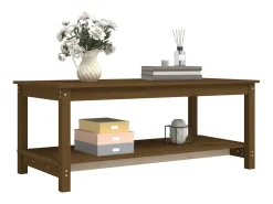 Mesa De Centro| Mesa de centro | Mesa de apoio 110x55x45 cm pinho maciço mel Castanho