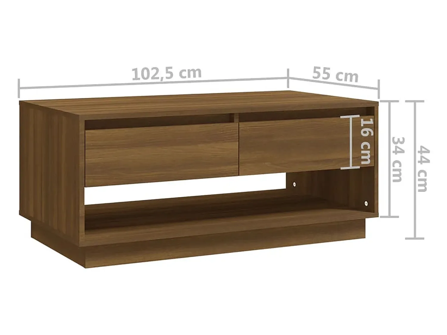Mesa de centro | Mesa de apoio 102.5x55x44 cm derivados madeira carvalho^ Mesa De Centro