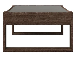 Mesa De Centro| Mesa de centro | Mesa de apoio luzes LED Infinity 90x53x30 cm carvalho Castanho