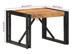 Mesa De Centro| Mesa de centro | Mesa de apoio | Mesa de café 50x50x35 cm madeira de acácia maciça Castanho