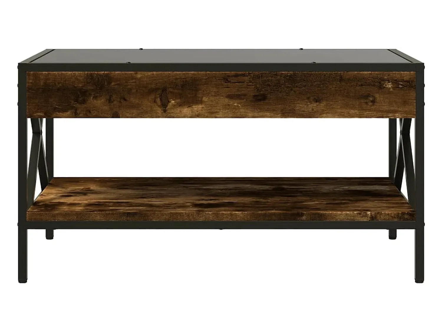 Mesa De Centro| Mesa de centro | Mesa de apoio luzes LED Infinity 70x50x38 cm carvalho fumado Castanho