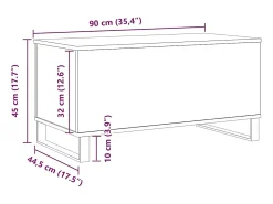 Mesa De Centro* Mesa de centro | Mesa de apoio 90x44.5x45 cm derivados madeira carvalho artisiano Castanho