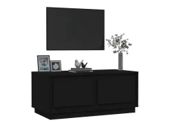 Mesa de centro | Mesa de apoio 102x50x44 cm derivados de madeira Preto