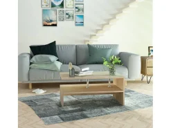 Outlet Mesa de centro | Mesa de apoio | Mesa de café derivados de madeira 90x59x42 cm cor carvalho Castanho