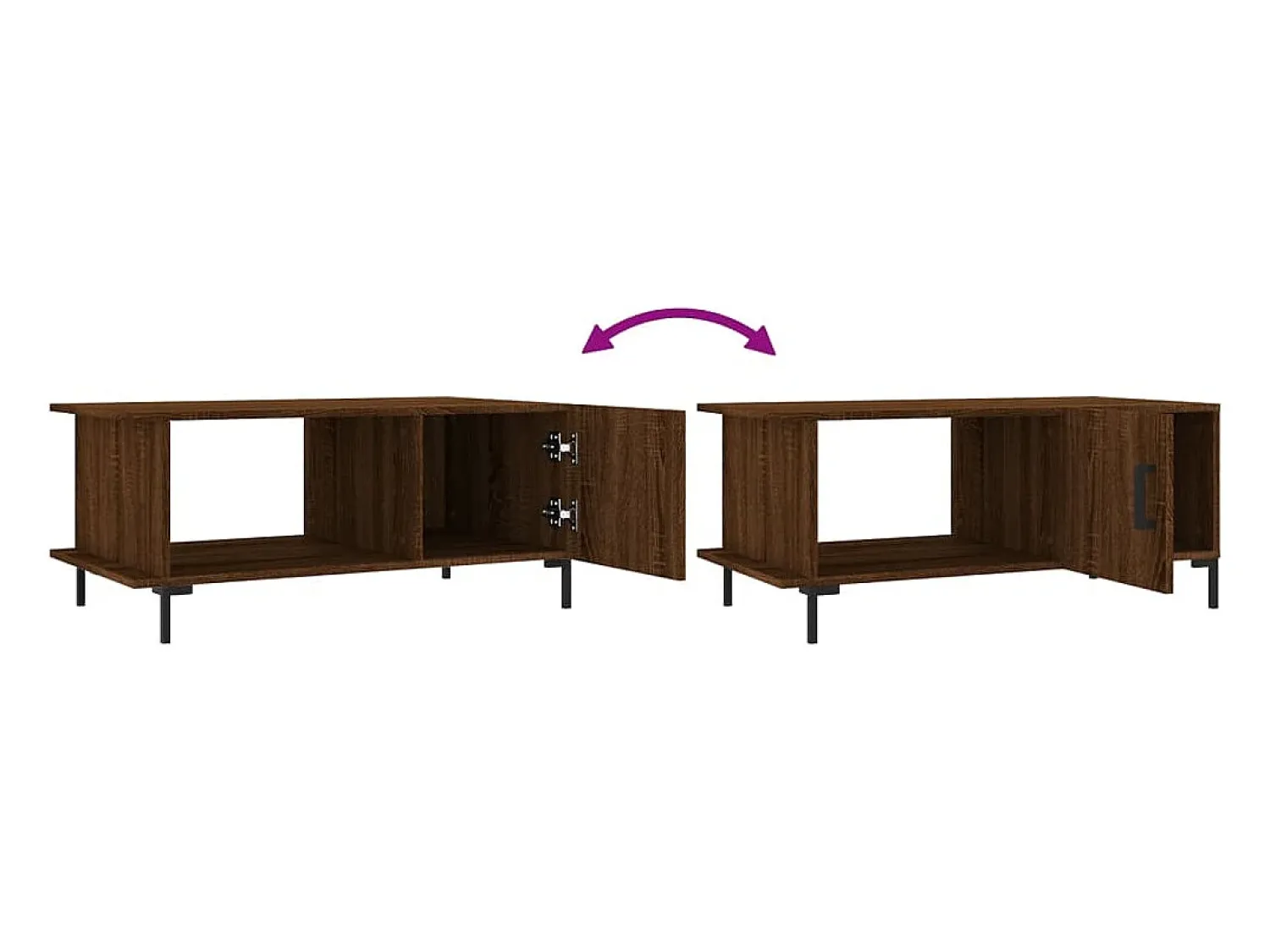 Mesa De Centro| Mesa de centro | Mesa de apoio 90x50x40 cm derivados de madeira carvalho Castanho
